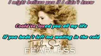 taylor swift - Youre Not Sorry [karaoke] + (acoustic Instrumental)