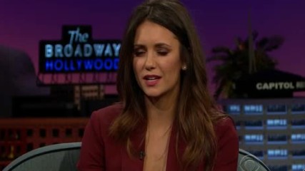 Nina Dobrev on The Late Late Show With James Corden 2015