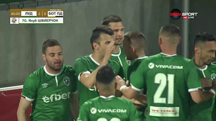 Грешка в отбранта на Ботев - 2:0 за Лудогорец