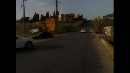 Mercedes clk 55amg and 350z drifting 