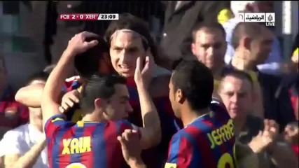 Barcelona - Xerez 3 - 1 - all goals in Hd 720p - (24 - 04 - 2010) 