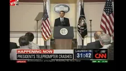 Obamas Teleprompter Falls Apart During His Speech