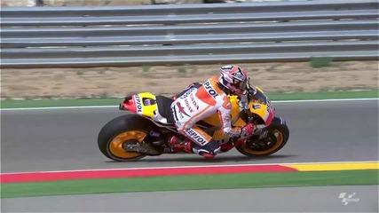 High Speed Footage_ Pedrosa crashes out of Aragon Gp
