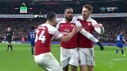 Арсенал - Челси 2:0 /първо полувреме/