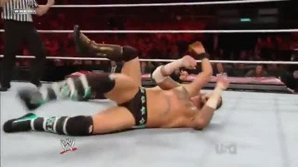 Cm Punk counters The Miz's Diving Axe Handle into a Spinning Kick