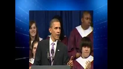 Студентка Заспива Повреме На Изказване На Барак Обама ! Смях 