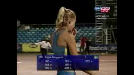 Kajsa Bergqvist Tries To Jump 2.02m In Zag