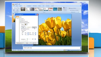 Microsoft® Powerpoint 2007: How to make backgrounds on Windows® Xp?