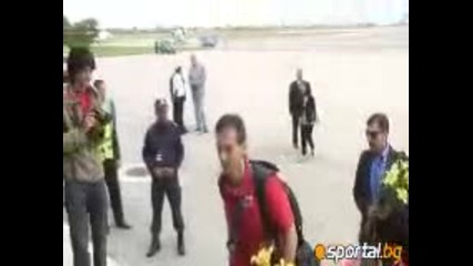 Посрещането на волейболните ни национали
