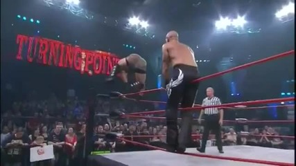 Diving Side Kick to opponent on the ropes - Rob Van Dam