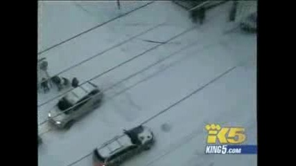 Big Winter Car Crash On The Ice
