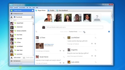 Skype for Windows - Featuring Facebook integration and Facebook video chat