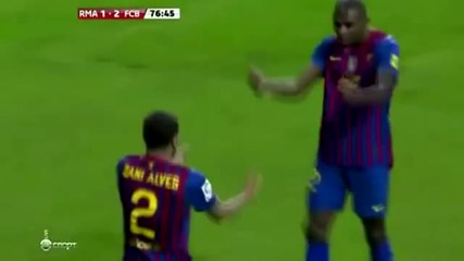 Dani Alves and Abidal - Ai se eu te pego Celebration vs Real Madrid
