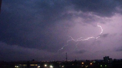 Гръмотевична буря, много светкавици и дъжд в София 31.7.2014