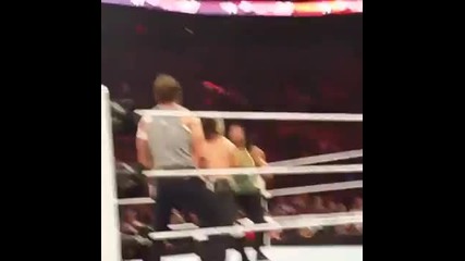 Dean and Roman play keep away with Seth Briefcase.