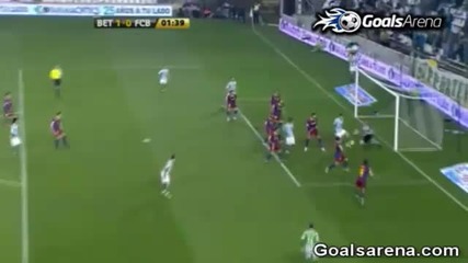 Бетис срещу Барселона 1 - 0 Първият гол на Хорхе Молина 19 - 01 - 2011 