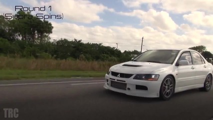 Supra 800+rwhp 76mm e85 vs Evo 690awhp