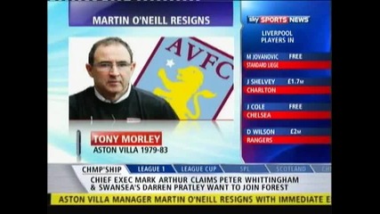 Martin Oneill Resigns As Aston Villa Manager 