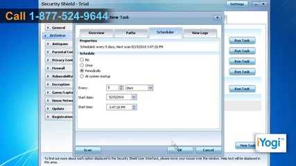 Schedule an automated scan on your Windows® 7-based Pc using Security Shield 2010