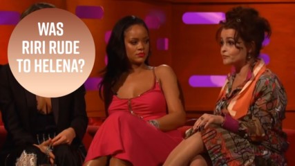 Rihanna shades Helena Bonham Carter's penis dress on TV