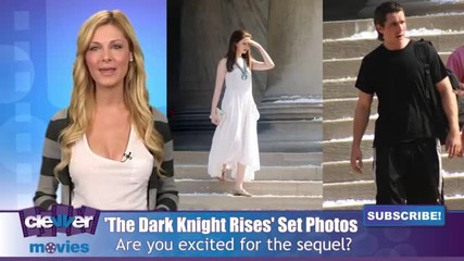 Anne Hathaway & Christian Bale The Dark Knight Rises Set Photos
