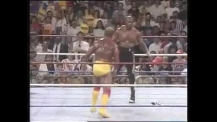Macho Man Randy Savage Zeus vs Hulk Hogan Brutus the Barber Beecake Summerslam89 