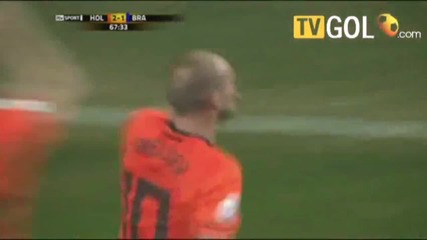 Netherlands vs Brazil 2 - 1 - Sneijder - World Cup 2010 Hd 