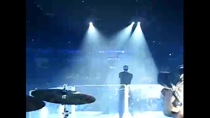 Van the drummer playing opening of show 