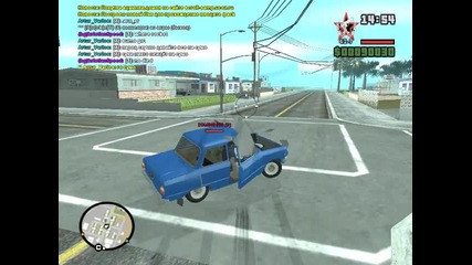 Gta San Andreas Multiplayer аз и Zombies89 се возим в смешна кола