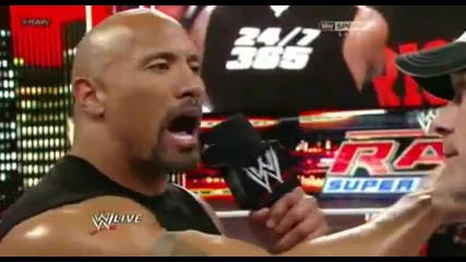 Скалата и Джон Сина лице в лице преди Wrestlemania 28 - Wwe Raw 05.03.2012