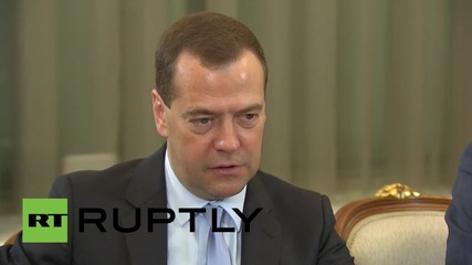 Russia: PM Medvedev meets with Iraqi PM Haider al-Abadi to discuss bilateral relations