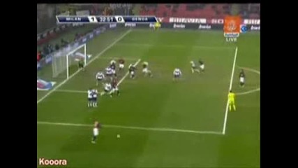David Beckham - Score Goal Ac Milan vs Genoa 