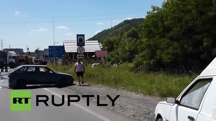 Ukraine: Fire rages after Right Sector gun attack