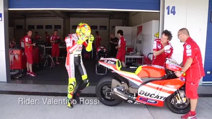 Ducati Desmosedicigp12 first time on track with Rossi