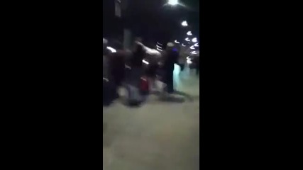 Meeting One Direction when they arrived at the Eurostar