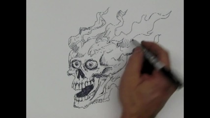 Draw Skull & Flames, www.dirtdesignsgraphic_com