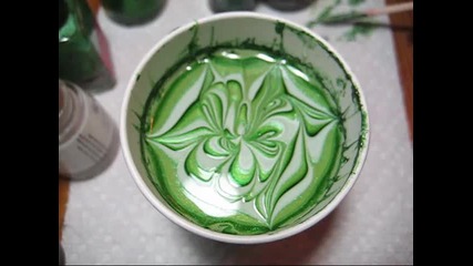 extreme green water marble nail