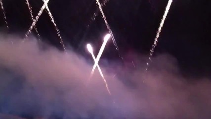 Amazing Fireworks In Desert Near Dubai