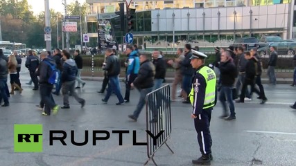 Bulgaria: Protesting police block traffic in Sofia over pension cuts