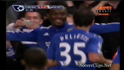 21.11.09 Челси 4 - 0 Уулвърхямптън - Вторият гол на Есиен 