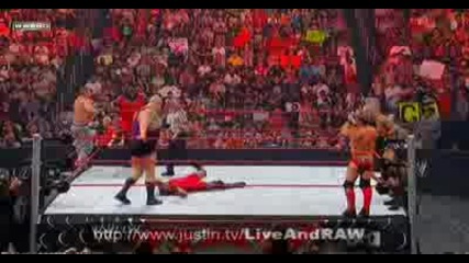 John Cena & Mark Henry & Mvp vs Big show & Jericho & Randy Orton 