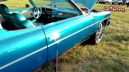 Candy Teal 73 Chevy Caprice Donk on 26 Davin Street Spins Ss7 Floaters