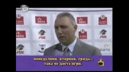Hristo Stoichkov giving an interview in English 