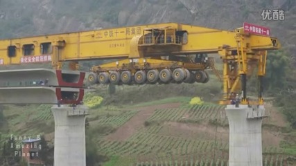 Строителство на мост с мега машина в Китай