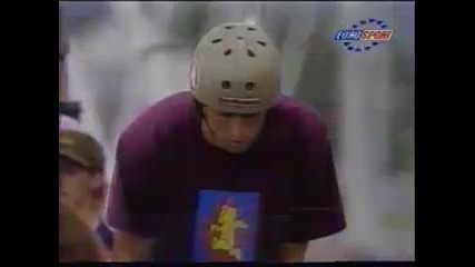 Tony Hawk jumps into the water at X - games 1996