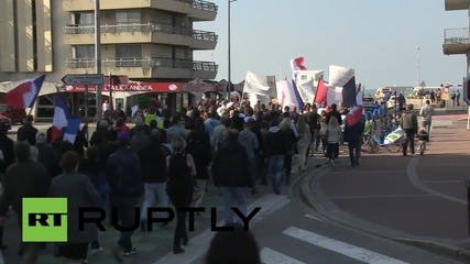Франция: Анти-бежански протест в Кале