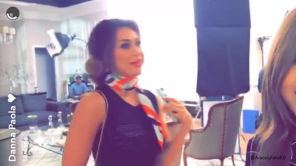 Aracely Armbula y Danna Paola detrs de cmaras en las grabaciones de La Doaladoa 1