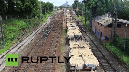 Latvia: US tanks roll through Riga en route to Atlantic Resolve drills
