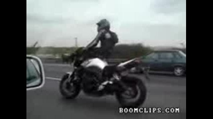 biker rides like a madman