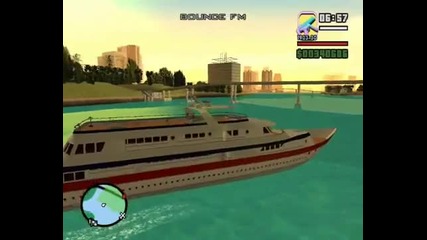 Grand Theft Auto San Andreas (vice city mod) yacht driving 